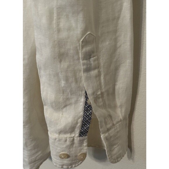 Tommy bahama White Linen Blend Button Down Shirt Long Sleeve EUC mens XL - Picture 6 of 11